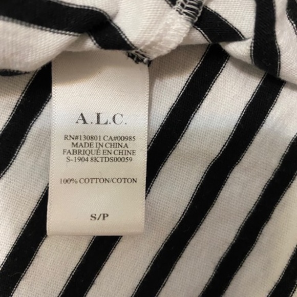 A.L.C. Kidman Black White Striped Cotton Dress Size S - Picture 6 of 8